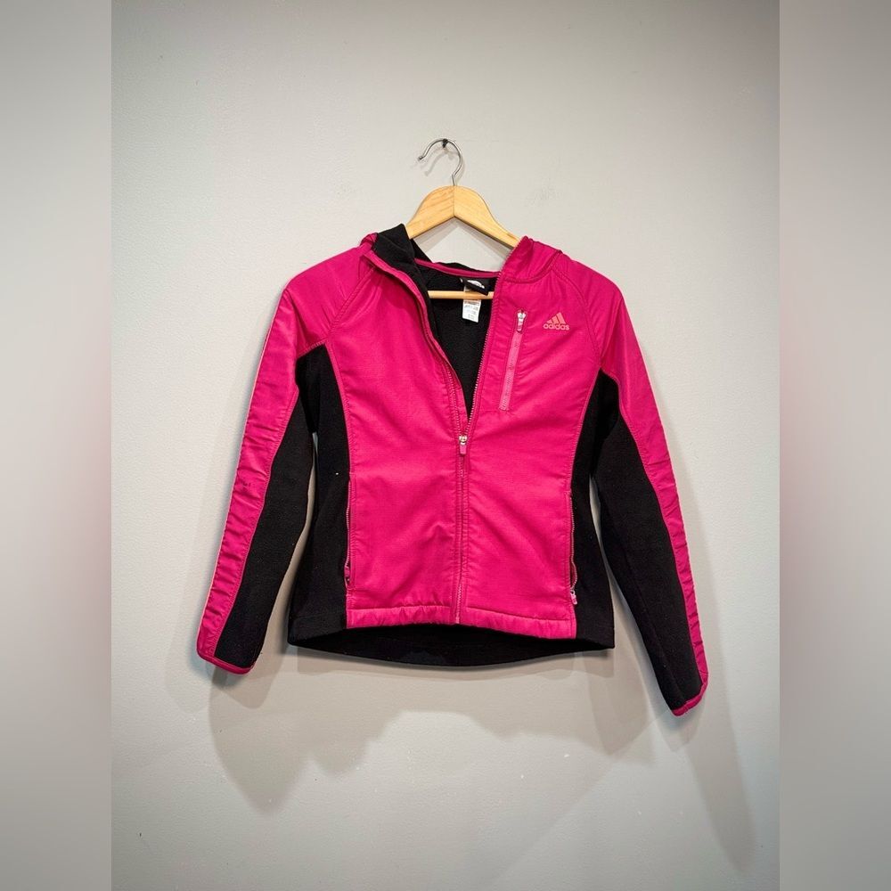 SALE! Girls’ Pink Adidas Mid-Weight Fleece Jacket Size 10/12 EUC